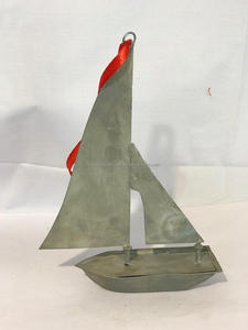 METAL <b>CHRISTMAS</b> MINIATURE TABLE <b>TOP</b> GRAY SHIP HANGING ORNAMENT HIGH QUALITY <b>CHRISTMAS</b> DECORATION - Product Image 2