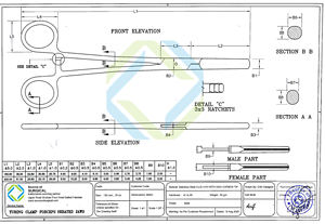 <b>Stainless</b> <b>Steel</b> Manual Surgical Instrument <b>Tubing</b> Clamp Forceps Serated Jaws - Product Image 3