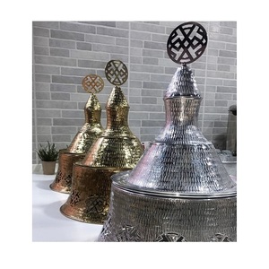 Juego de 2 platos para servir alimentos de Color dorado con el plato para servir alimentos de latón de la más alta calidad para uso en fiestas de bodas - Product Image 2