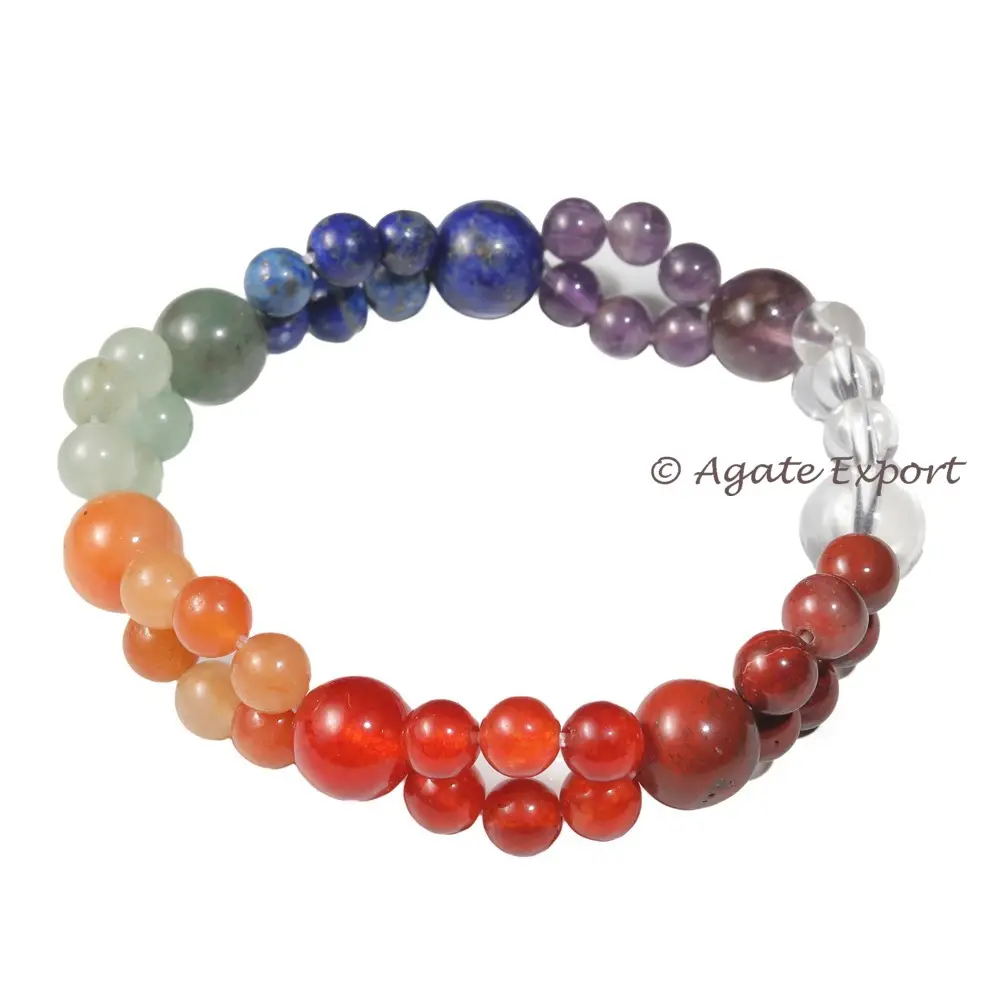 Bracelet de yoga Chakra Chakra Perles d'équilibre de guérison naturelle Énergie de guérison Bracelet perlé 7 Chakra