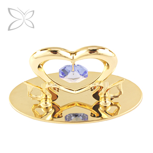 Crystocraft cá nhân nghệ thuật dân gian ủng hộ đám cưới mạ vàng kim loại pha lê thiên nga với cho tinh thể Quà tặng đám cưới - Product Image 3