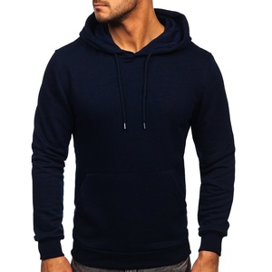 Sudadera con capucha polar de invierno para hombre de talla grande hecha a medida al por mayor, informal con estampado de logotipo teñido liso y tela Interior en relieve - Product Image 5
