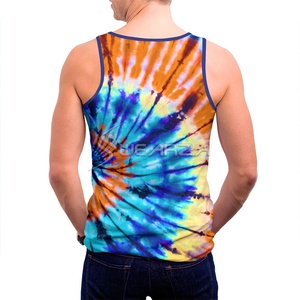 Débardeur léger pour hommes, nouveau design dégradé, cravate colorant, coupe normale, 100% coton, débardeur d'été - Product Image 6