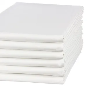 White Bed Sheet 142 TC POLYCOTTON for Hotel and Home Textile Wholesale Plain Sheet