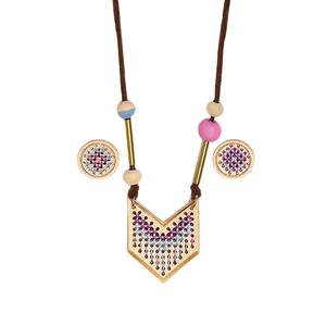 Juego de accesorios geométricos de punto de cruz de cuero, exquisito, personalizado, llavero, 3 - Product Image 1