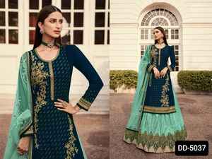 Traje de boda bordado de Georgette para mujer, traje Salwar con borde, indio, paquistaní, Salwar, Kameez - Product Image 5