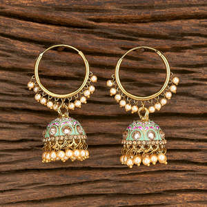 Pendientes de Indo occidental bañados en ahndi, 102160 - Product Image 2