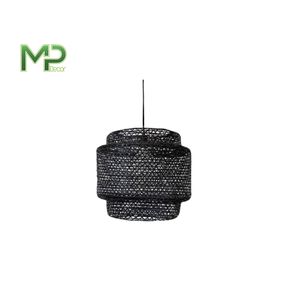 Venta al por mayor Seagrass Bambú Jaula Mimbre Tejido Techo Lámpara Colgante Iluminación con Cubiertas de Lámpara y Pantallas - Product Image 2