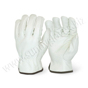 Promotional Driving <b>Gloves</b> made of grain leather back cow split leather with red piping - Product Image 4