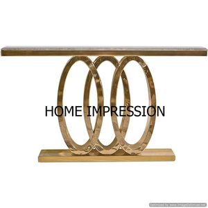 Elegante y moderno metal arena temporizador lujo mármol superior consola Mesa nuevo moderno lujo consolas vajilla artículo para proveedores al por mayor - Product Image 3