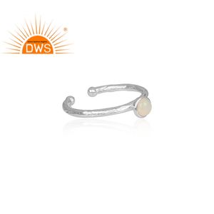 Handmade And Hand hammered Jewelry Supplier Ethiopian <b>Opal</b> Gemstone Fine <b>Silver</b> <b>Ring</b> Manufacturer - Product Image 3