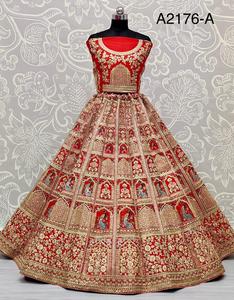 Robe de fête longue en soie, motif Lehenga Choli/ethnique pour femmes, vêtement de femme, inde et pakistan, broderie soyeuse lourde - Product Image 2