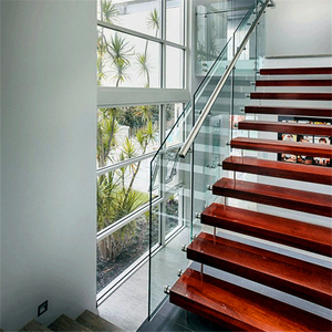 Flotante escalera importación escalera con templado barandilla de vidrio <span class=keywords><strong>en</strong></span> forma de <span class=keywords><strong>L</strong></span> de diseño - Product Image 6
