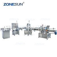 ZONESUN ZS-FAL90 Entièrement Automatique L configuration Pot Bouteille D'eau Savon Liquide Jus Parfum Machine à Capsuler Et à Étiqueter