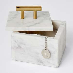 Boîte en marbre/boîte en métal/boîte en verre, boîte en marbre artisanale avec incrustation en laiton sur le couvercle pour la décoration de la maison - Product Image 3