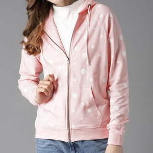 Sweat-shirt de sport léger à capuche pour femmes, 2020, nouveau style, fermeture éclair, veste de sport, maillot imprimé à points, par EVERGLOW - Product Image 1