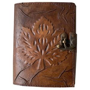 Lá <span class=keywords><strong>d</strong></span>ập nổi grimoire da chính hãng Lưu ý Cuốn sách với màu nâu & handmade Unlined deckle cạnh Giấy món quà tốt nhất cho nam giới và phụ nữ - Product Image 4