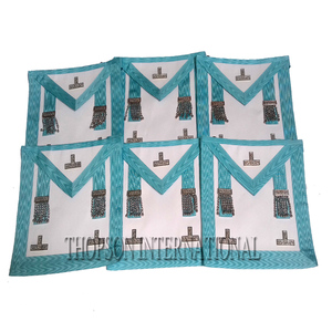 Artisanat maçonnique passé maître maçon tablier brodé cuir et tissu maître maçon tablier pour franc-maçon avec patch de broderie - Product Image 3
