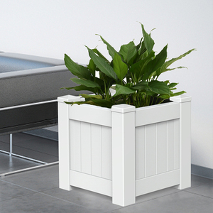 Großhandel Quadrat Fabrik Herstellung PVC Vinyl Kunststoff Garten Pflanzer Blumen kasten - Product Image 1