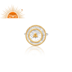 เครื่องประดับเงินแท้ชุบทองคำทำมือจากอินเดีย ชุดแหวนพร้อมจี้ทรงกลมทำมือ ผู้ผลิตเครื่องประดับ - Product Image 2