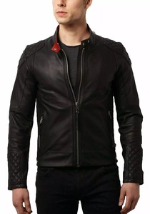 Blouson d'hiver en cuir Vintage homme, col montant, à la mode, personnalisé, vente en gros - Product Image 6