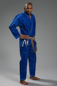 Kimono de Jiu-Jitsu Unisexe Sur Mesure Bleu Vierge Tissage Perlé 450 GSM 100% Coton Durable Respirant Logo Personnalisable - Product Image 5