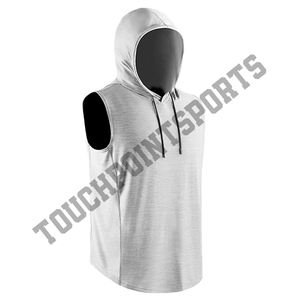 Venta al por mayor de los hombres de Verano de la aptitud de la ropa deportiva 100% algodón Jersey camiseta sin mangas y Sudadera con capucha de color liso diseño de la camiseta - Product Image 5