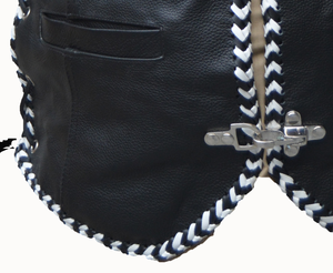 Chaleco de cuero genuino para motorista, de cuero grueso, para moto - Product Image 4