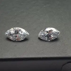 白色钻石VVS纯度0.70至0.79克拉抛光侯爵夫人形状近战HPHT CVD低价钻石