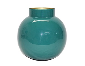 แจกันโลหะกลมเขียว25ซม. สำหรับตกแต่งบ้าน - Product Image 1