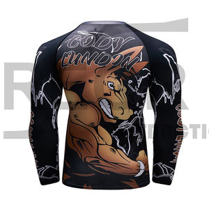 Chemises de sport de Compression, <span class=keywords><strong>surf</strong></span> à manches longues, Logo personnalisé UV BJJ Rashguard MMA Sublimation hommes éruption Guard DHL Sublimation FEDEX OEM - Product Image 6