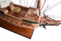 Maquette de bateau en bois artisanale Batavia XXL 120 cm, réplique peinte avec support de présentation, décoration nautique pour la maison ou le bureau, cèdre OMH T364 antique