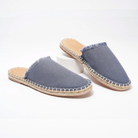Espadrilles en toile personnalisées à rayures, couleur noire et violette, pour femmes, nouveau modèle