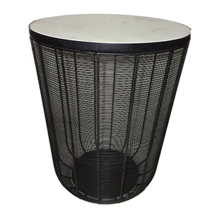 Removeable Glass Top Tray Metal Basket Blue Metal Coffee Side <b>Table</b> <b>Sofa</b> Side <b>Table</b> Modern in Orange - Product Image 5