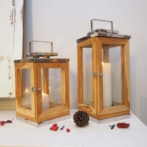 Lanterne en métal moderne pour bougie, porte-bougie coupe-vent avec poignée pour décoration de la maison - Product Image 1