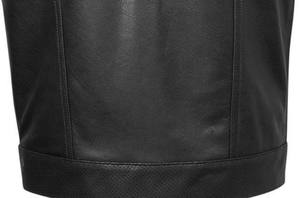 Gilet de motard en cuir véritable pour hommes, gilet chaud d'hiver, Design Rare avec l'avant et l'arrière, en cuir perforé noir - Product Image 2