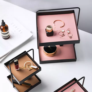 Assiette à fruits double couche avec poignée Construction métallique durable - Product Image 5