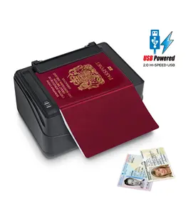 Plustek Pemindai X-mini-paspor, Pembaca Lisensi Driver ID-Membaca Kompatibel ICAO Doc 9303 Standar dengan Perangkat Lunak Pengenalan