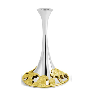 Bougeoir doré en métal massif au design unique, décor de finition haut de gamme pour salle de table - Product Image 6