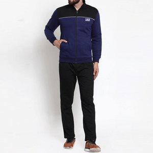 Custom Logo Men's Polyester Sportswear Zipper <b>Jacket</b> With Track Pants Sweat Suit Set - Product Image 3