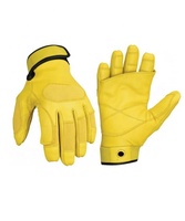 Guantes de rescate de cuero de cabra para cuerda rápida, guantes tácticos con pantalla táctil