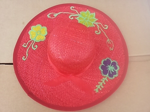 Chapeau en raphia de Madagascar, chapeau de soleil coloré, large bord, chapeau en paille naturelle tissé en raphia - Product Image 4