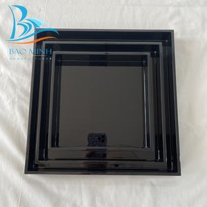 Ensemble de plateaux de service en laque de luxe pour la décoration de la maison pour Thanksgiving, 3 tailles carrées, noir, Bao Minh Linda 2410, fabricant vietnamien - Product Image 4