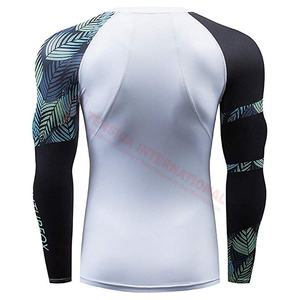 Rashguard de nailon con protección UV, ropa deportiva de manga larga para hombre, con logotipo personalizado OEM de seda y LICRA personalizado - Product Image 2