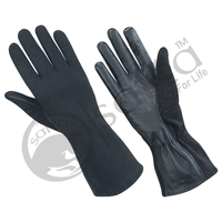 Gants ignifuges Nomex pour gants tactiques en cuir pilote 100% gants de vol noirs en peau de chèvre véritable
