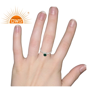 Custom Handcrafed Jewelry <b>925</b> Sterling Fine <b>Silver</b> <b>Ring</b> Jewelry Wholesaler Natural Green Onyx Gemstone <b>Ring</b> Jewelry Supplier - Product Image 4