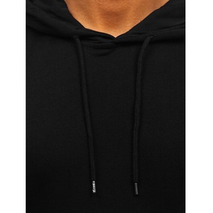 Sudadera con capucha de algodón con logotipo personalizado al por mayor para hombre, jersey negro de manga larga a la moda, OEM personalizado para la temporada de invierno - Product Image 2