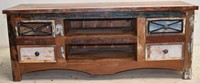 Meuble de rangement convertible pour bouteilles de vin, style industriel, en bois massif de récupération, couleur vieillie, sur mesure et réglable