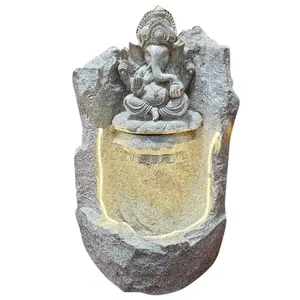 Hint üretici yüksek ve Premium kalite dekoratif Modern tasarım Ganpati shiva heykeli kapalı su düşüşü çeşme