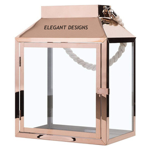 New Arrival Gold Plated Metal Lantern Classic Stylish <b>Square</b> Shape Modern Fast Selling Premium Quality <b>Candle</b> Lantern Christmas - Product Image 2